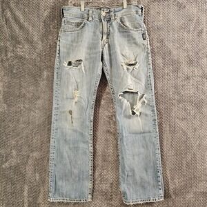 Silver Jeans Co‎ Mens Distressed Light Wash Bootcut Jeans Size 31x32